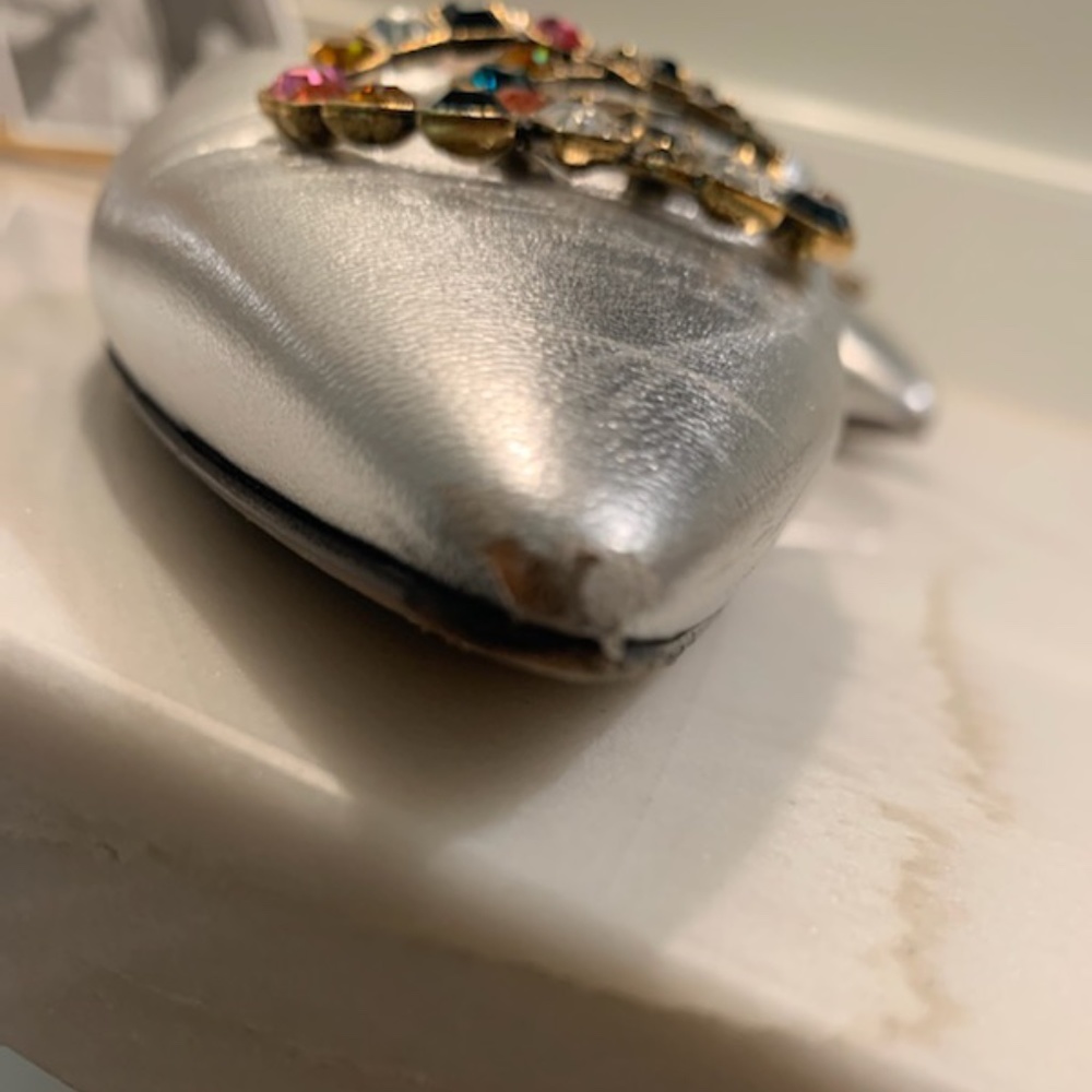 GUCCI - Silver Unia Gg Logo Sandal Mule - Picture 6 of 6